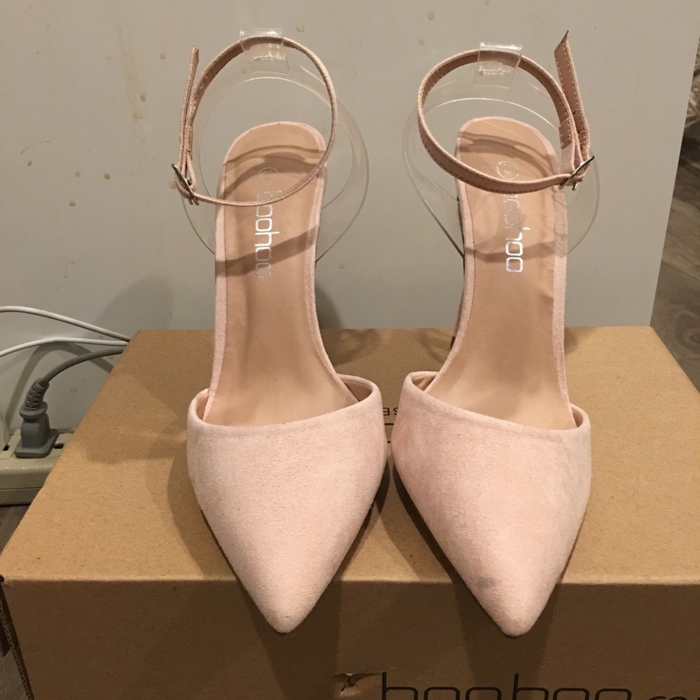 Pointed Toe Clear Strap Heels